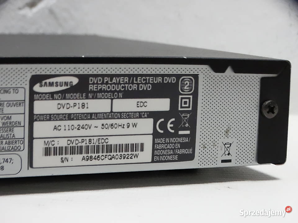 Odtwarzacz DVD Samsung DVDP181 DivX Czarny DVD i Blu-ray Biłgoraj