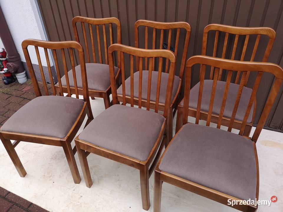 Krzesła ARTDECO Stare Antyk Komplet 6 Sztuk wielkopolskie