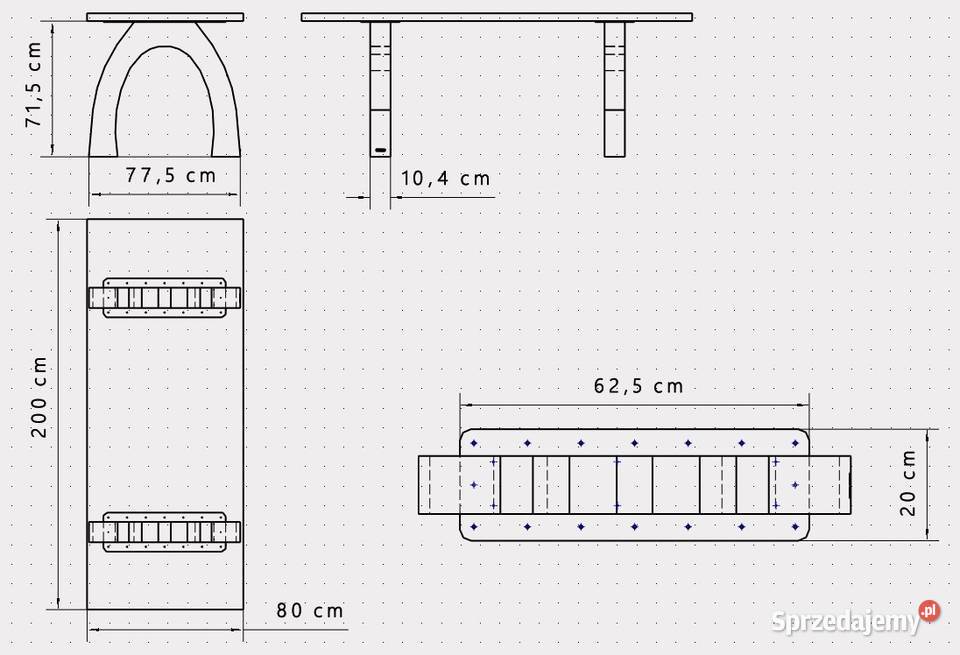 Nogi do stołu 3D bryłowe ławy biurka stolika Jeżowe