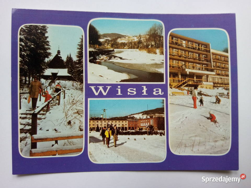 Pocztówka Wisła 1979r PRLu Znaczek Dąbrowa Górnicza