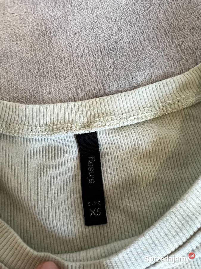 Crop top top koszulka bluzka prążkowana miętowa zielony Jasło