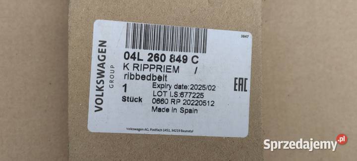 04L260849 C AB Pas wielorowkowy OE VAG osobowe