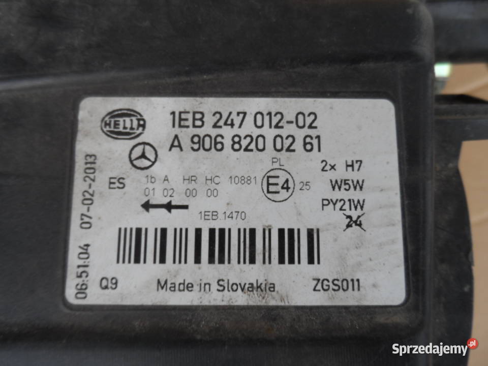 Lampa przód prawa Mercedes Sprinter 906 oryginał Kalisz