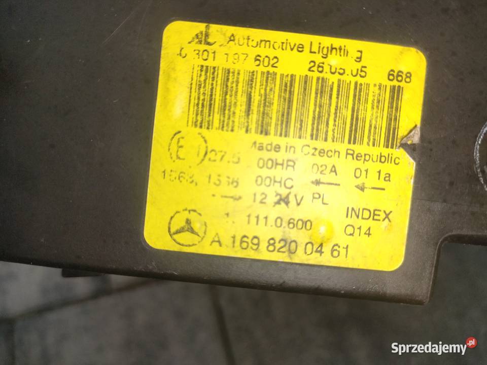 Mercedes A klasa W169 lampa prawy przód Europa Swarzędz sprzedam