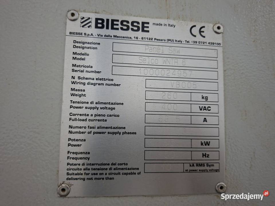 Zestaw BIESSE ROVER A FT 2231 Selco WNTR 6 V31 Warszawa