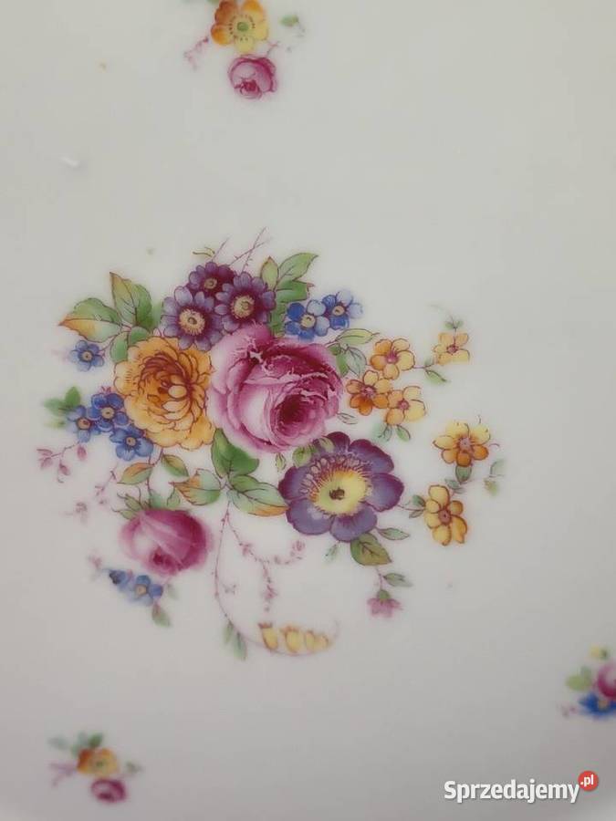 Porcelanowy talerz Tirschenreuth Bavaria kwiaty Chorzew