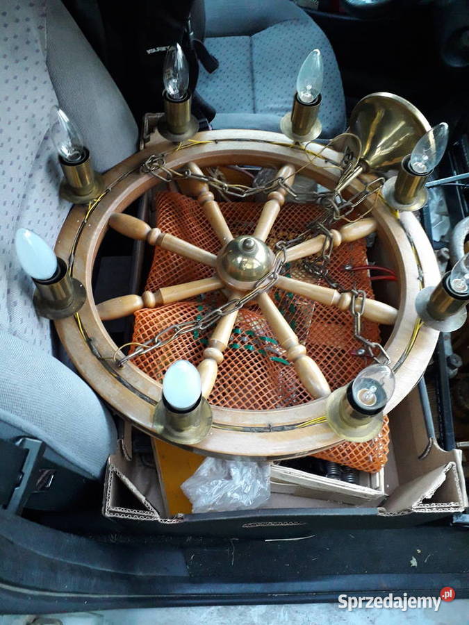 Lampa żyrandol na kole 8 żarówek działka Warszawa