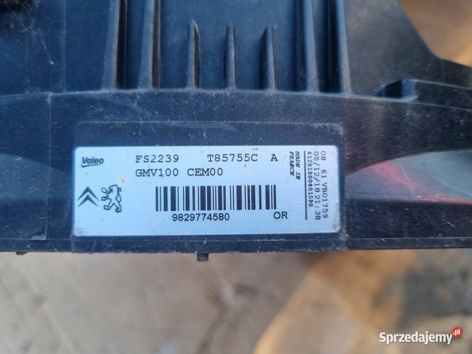 WENTYLATOR CHŁODNICY CITROEN C3 III 9829774580 osobowe