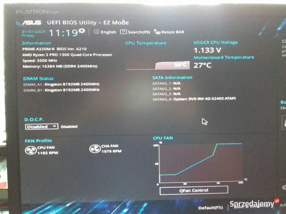 AMD Ryzen 3 PRO 1300 4x35GHz AM4 8MB Sprawny 3MHz kujawsko-pomorskie Bydgoszcz sprzedam