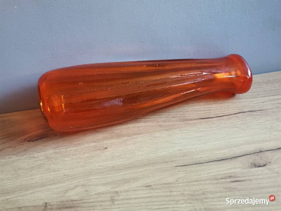 Stary duży ciężki pomarańczowy wazon HSG Katowice