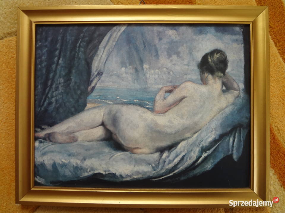 obraz w złotej drewnianej ramie Antyki Wrocław sprzedam