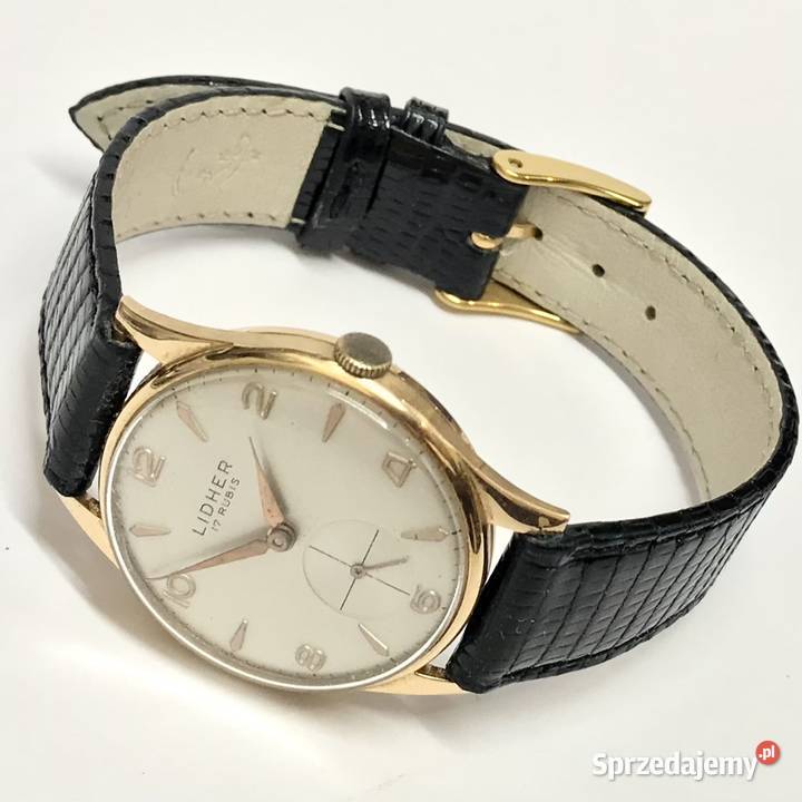 LIDHER szwajcarski Złoty zegarek męski 750 18K Warszawa