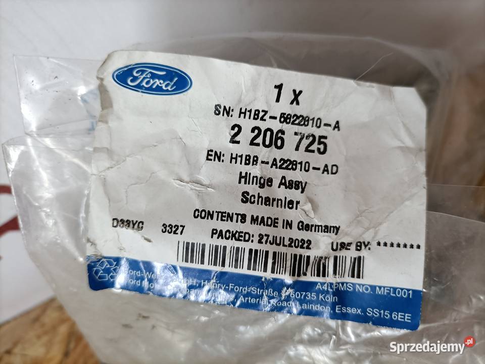 FORD KUGA 20 FOCUS 18 ZAWIAS DOLNY DRZWI PRAWY Pleszew