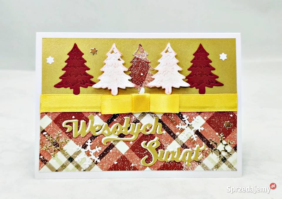 Kartki świąteczne ręcznie robione zestaw 3 sztuk pomorskie