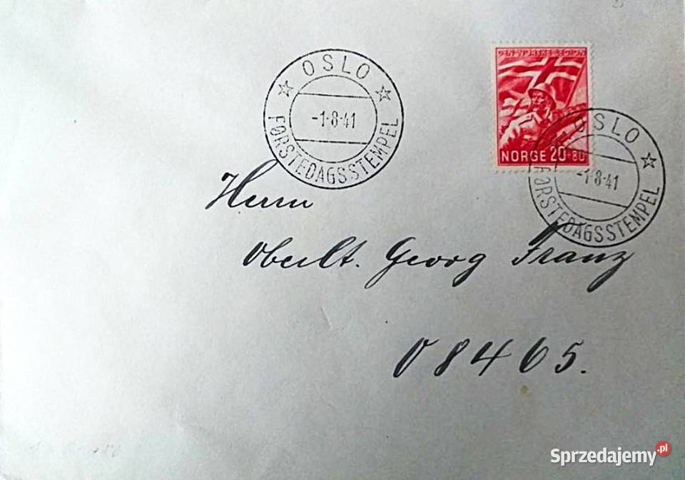 NORWEGIA 1941 LEGION NORWESKI FDC RZADKA wysyłka Człuchów