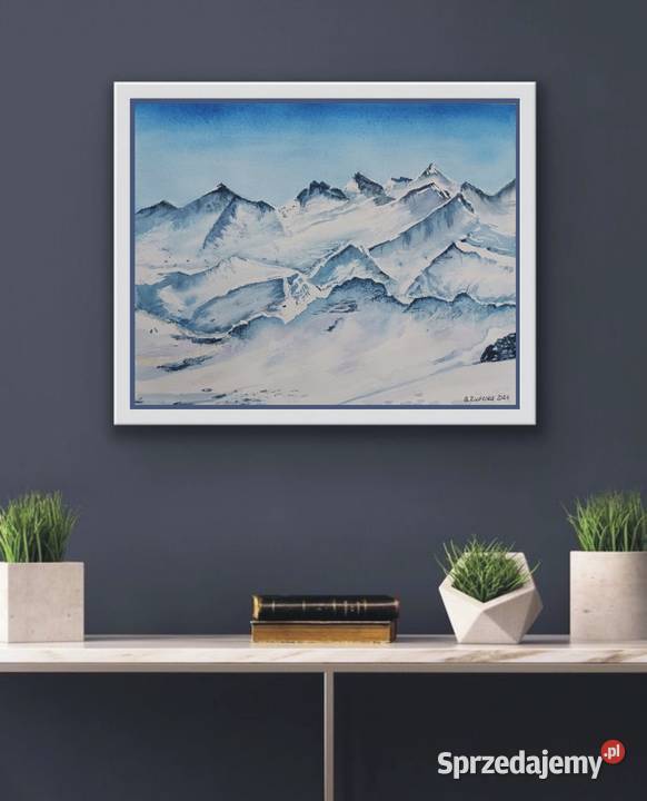 Akwarela Akwarelka Obraz Alpy 24 x 30 Malarstwo Warszawa
