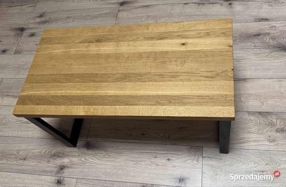 Stolik dębowy na stelażu metalowym 42cm Jaraczewo