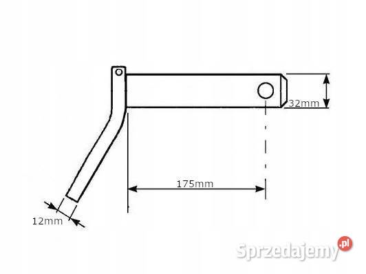 Sworzeń z uchwytem i zabezpieczeniem 32 x 175 mm Do maszyn uprawowych sprzedam