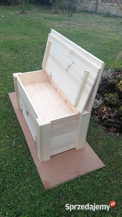 Skrzynia drewniana z oparciem podwójne dno świętokrzyskie Radków