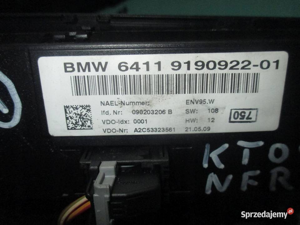 BMW E81 E87 LIFT 09r panel klimatyzacji 9190922 osobowe