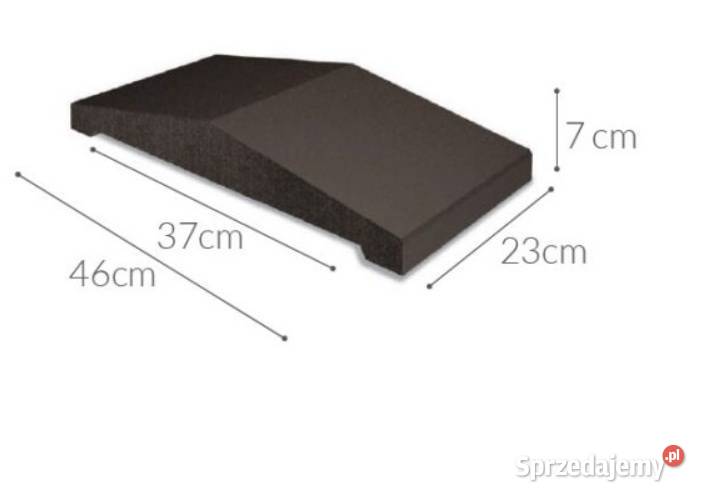 Daszek Dwuspadowy Betonowy Duży 23x46x7 Łupany Wielogóra