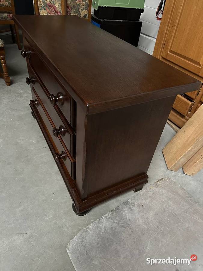 Dębowa ciemna komoda z szufladami 120 Sławoszewek sprzedam