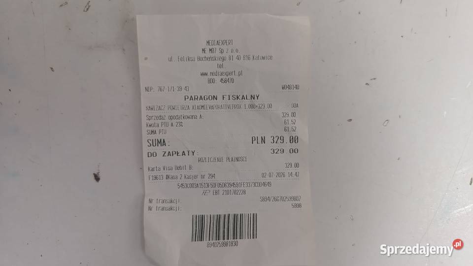 Nawilżacz ewaporacyjny XIAOMI AGD drobne Katowice