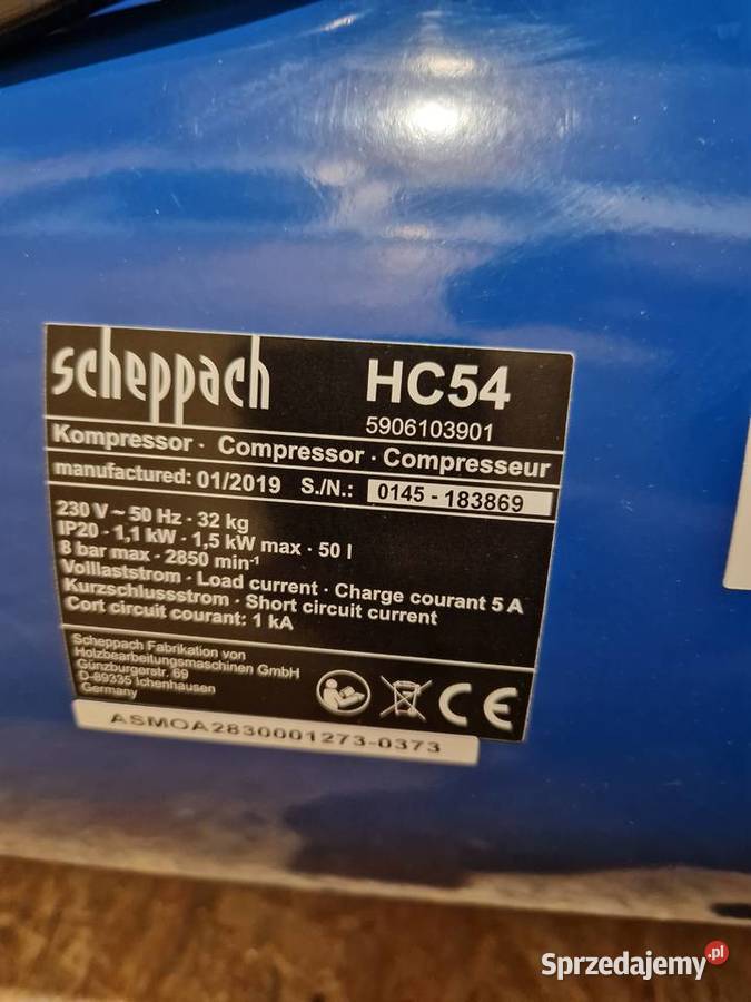 Sprężarka olejowa Scheppach HC 54 50 litrów 8 Głogowa