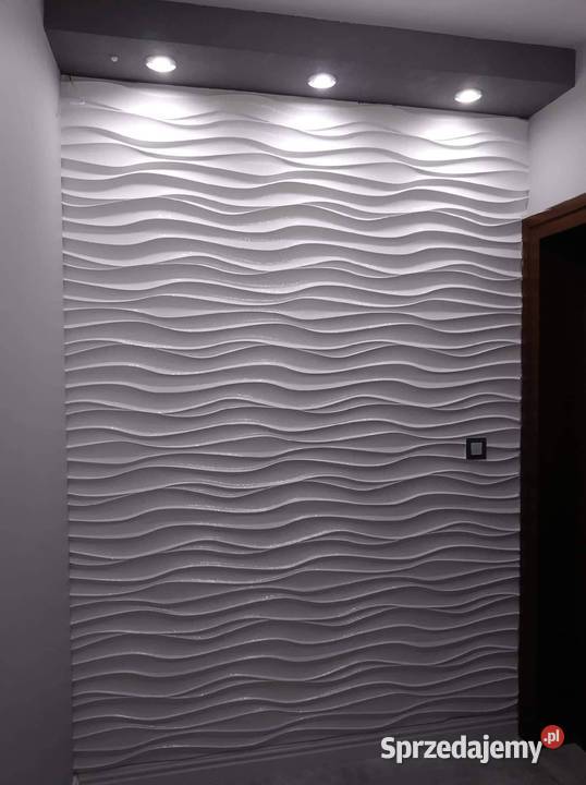 Panel dekoracyjny 3D ścienny gipsowy płyta fale świętokrzyskie