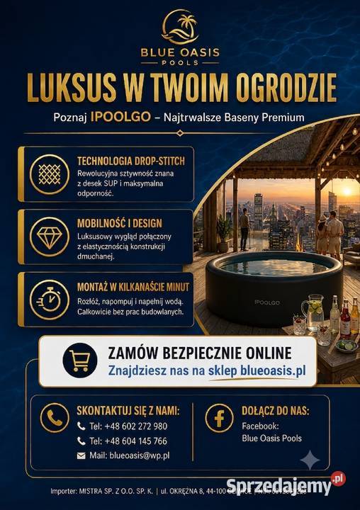 Basen Drop Stitch IPOOLGO okrągły 3 12 m NOWOŚĆ Mikołów