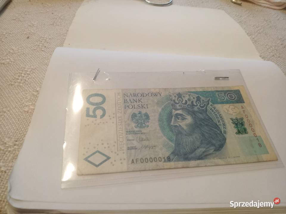 Banknot 50zl AF 0000018 Kraków sprzedam