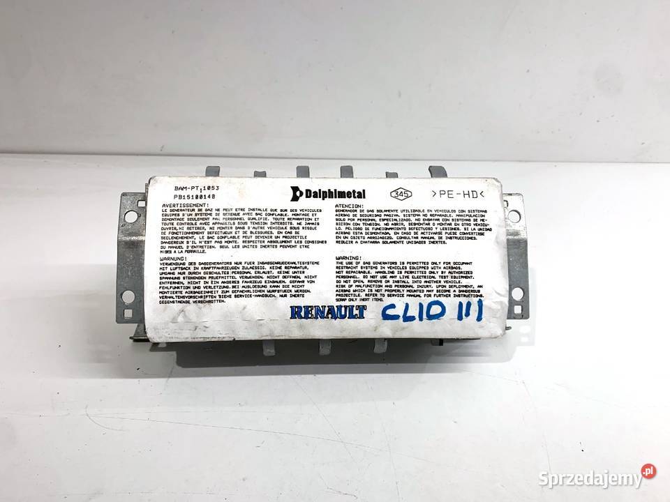 PODUSZKA POWIETRZNA PASAŻERA RENAULT CLIO III osobowe