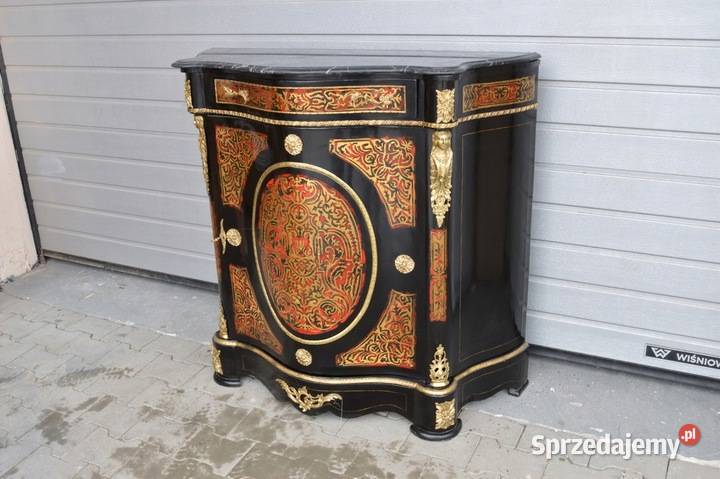 BOULLE BRZUCHATA KOMODA OKUCIA Z BRĄZU intarsje Kraków