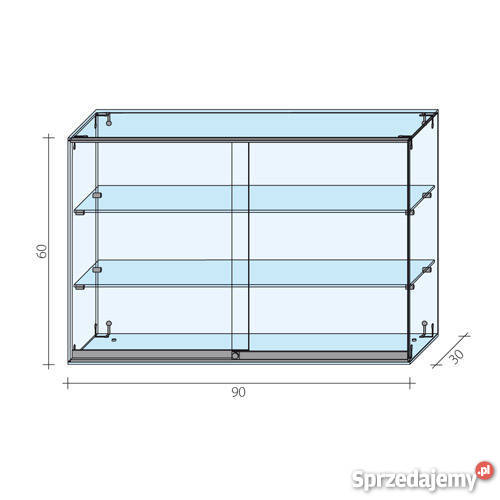 Gablota szklana z drzwiami witryna szklana meble Kielce