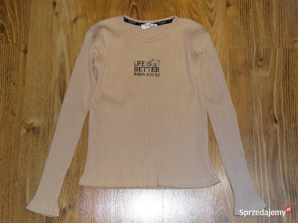 Bluzka bawełniana dziewczęca prążek r152 dziewczynka