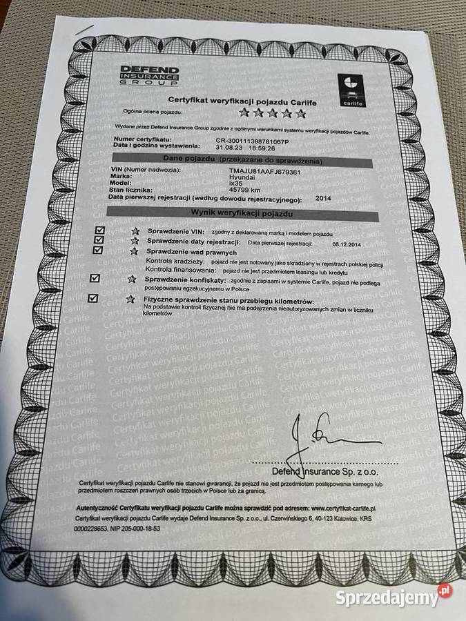 Niski przebieg gwarancja do 082026r elektryczne lusterka Hyundai