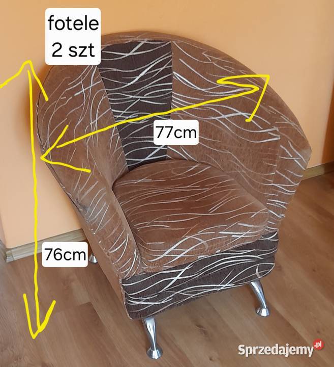 Nieduże fotele 2 sztuki komplet Turze Pole