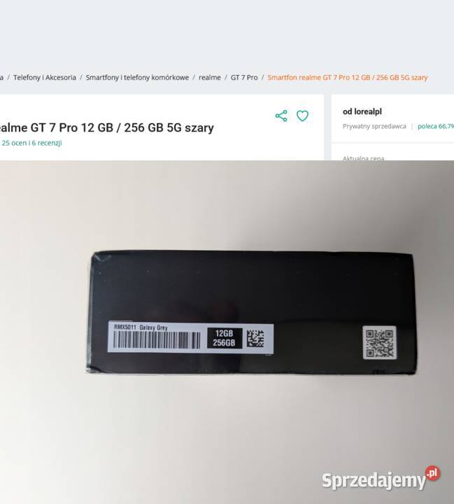 NOwy Smartfon realme GT 7 Pro 12 GB 256 GB 5G Pozostałe świętokrzyskie Kielce
