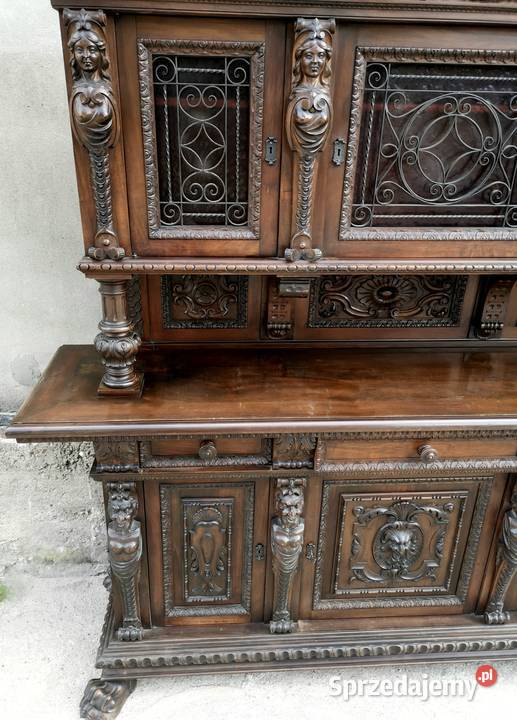 Kunsztowny kredens neorenesans włoski antyk dolnośląskie Wałbrzych
