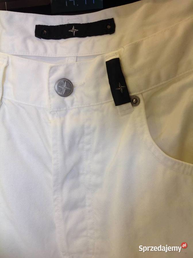 Białe Spodnie Jeans Męskie STONE ISLAND 33 NOWE Rozmiar M Nowa Sól