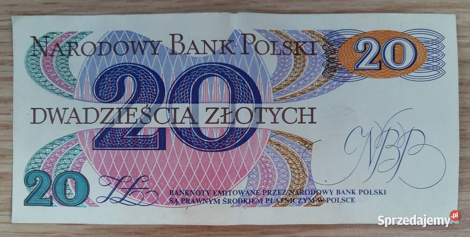 Banknot 20 z PRLu z Romualdem Trauguttem Gliwice