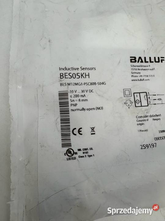 Balluff BES05KH BES M12MG1PSC80BS04G Czujnik Warszawa sprzedam