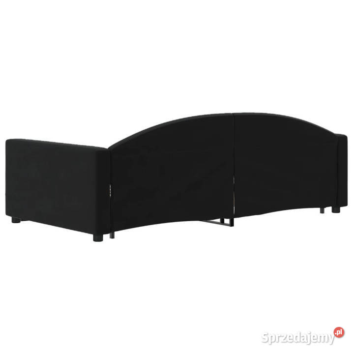 Sofa rozsuwana z szufladami czarna aksamit Warszawa