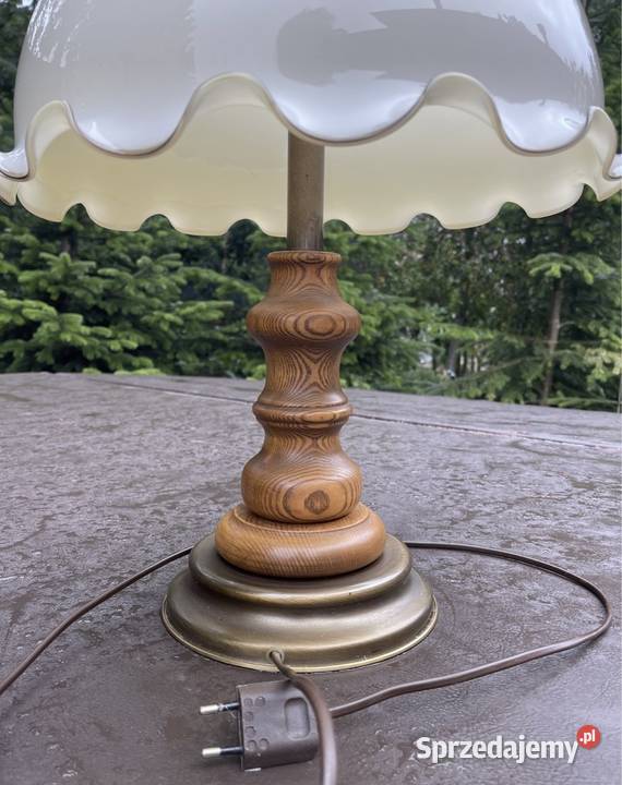 2 ekskluzywne lampy lampa drewno mosiądz Lampy Długopole-Zdrój