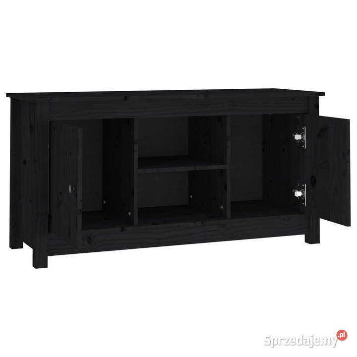 Szafka pod telewizor czarna 103x365x52 drewno RTV