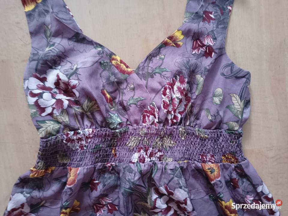 Letnia sukienka damska HM na ramiączkach kwiaty Rozmiar 42(XL) Szczecin
