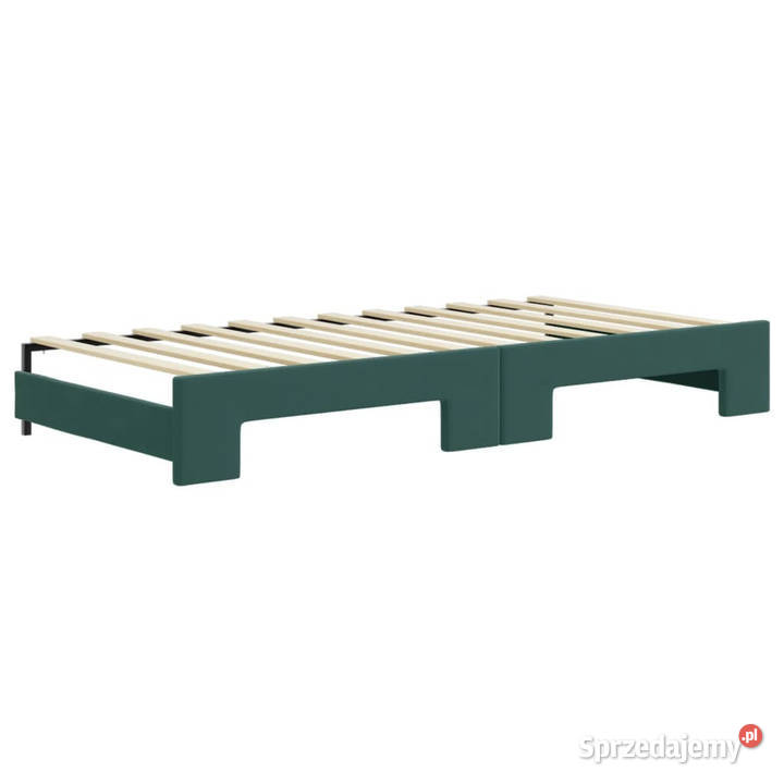 Sofa rozsuwana ciemnozielona aksamit 90x200 Warszawa