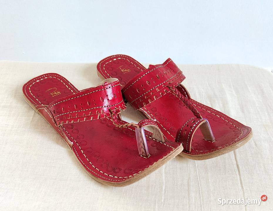 KOHRD2 Skórzane japonki kohalpuri 39 czerwone Szczecin