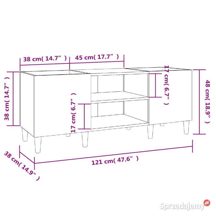 Szafka na płyty biała 121x38x48 materiał Warszawa