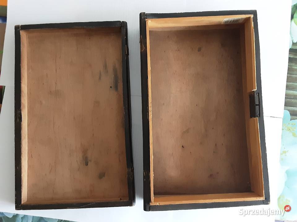 Drewniana szkatułka z PRL Szczecinek